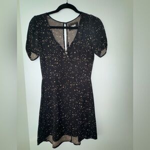 REFORMATION - STARRY FRONT TIE MINI DRESS